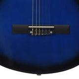 Klassisk gitar for nybegynnere 4/4 39" lind blå