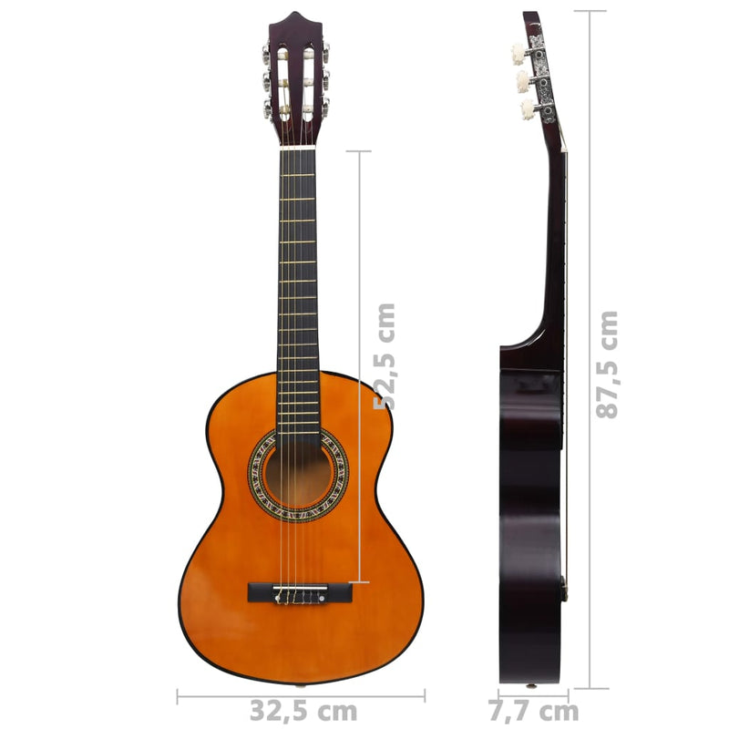 Klassisk gitar 8-delers sett for nybegynnere og barn 1/2 34"