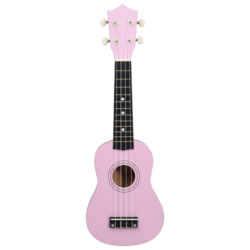 Sopran-ukulele sett med veske for barn rosa 21"