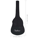 Gitarveske for 4/4 klassisk gitar svart 100x37 cm stoff