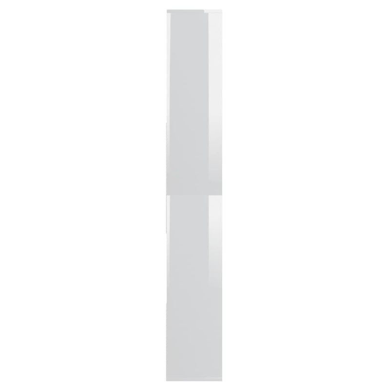 Bokhylle høyglans hvit 67x24x161 cm sponplate