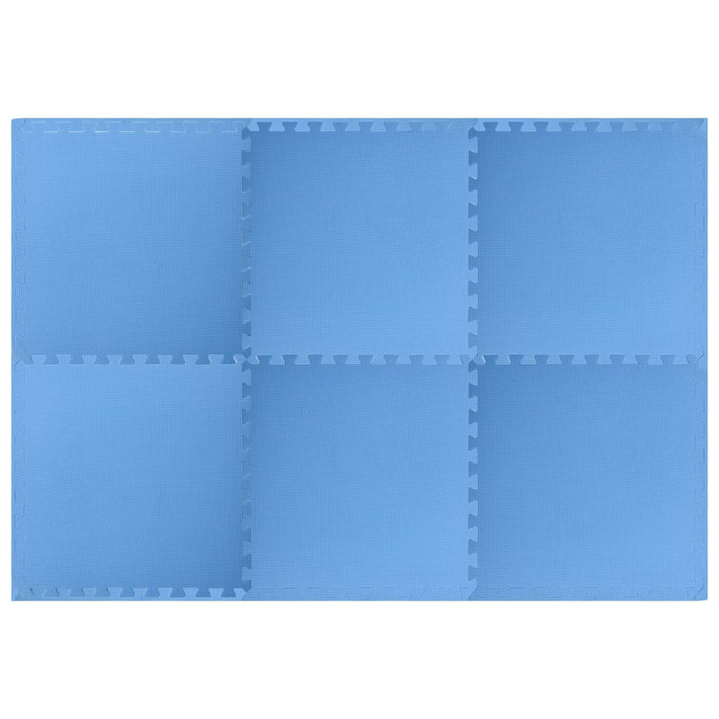 Gulvmatter 6 stk 2,16 ㎡ EVA-skum blå