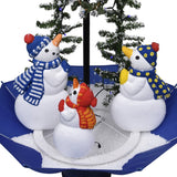 Kunstig juletre med snø og paraplyfot blå 75 cm PVC
