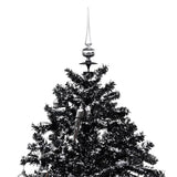Kunstig juletre med snø og paraplyfot svart 140 cm PVC