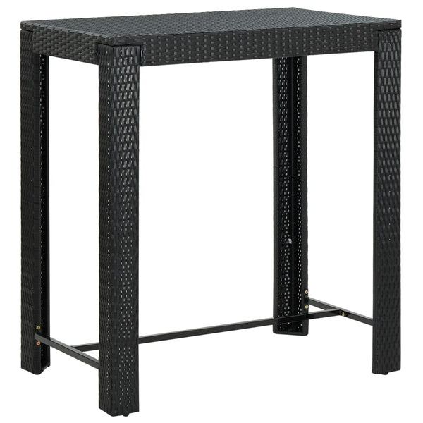 Utendørs barbord svart 100x60,5x110,5 cm polyrotting