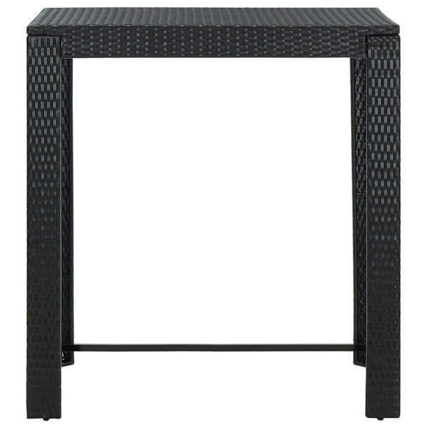Utendørs barbord svart 100x60,5x110,5 cm polyrotting