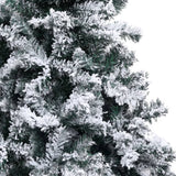Kunstig juletre med flokket snø grønn 210 cm PVC