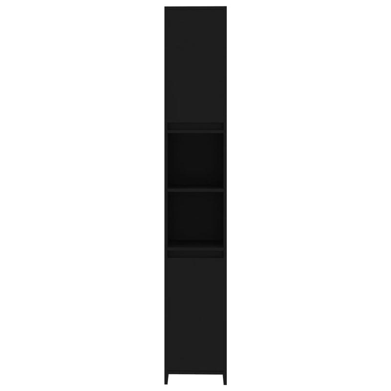 Baderomsskap svart 30x30x183,5 cm sponplate
