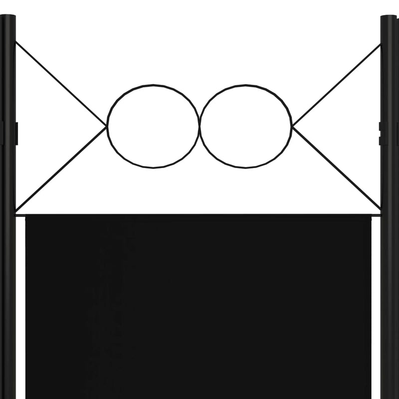 Romdeler 3 paneler svart 120x180 cm