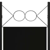 Romdeler 5 paneler svart 200x180 cm