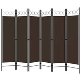 Romdeler med 6 paneler brun 240x180 cm