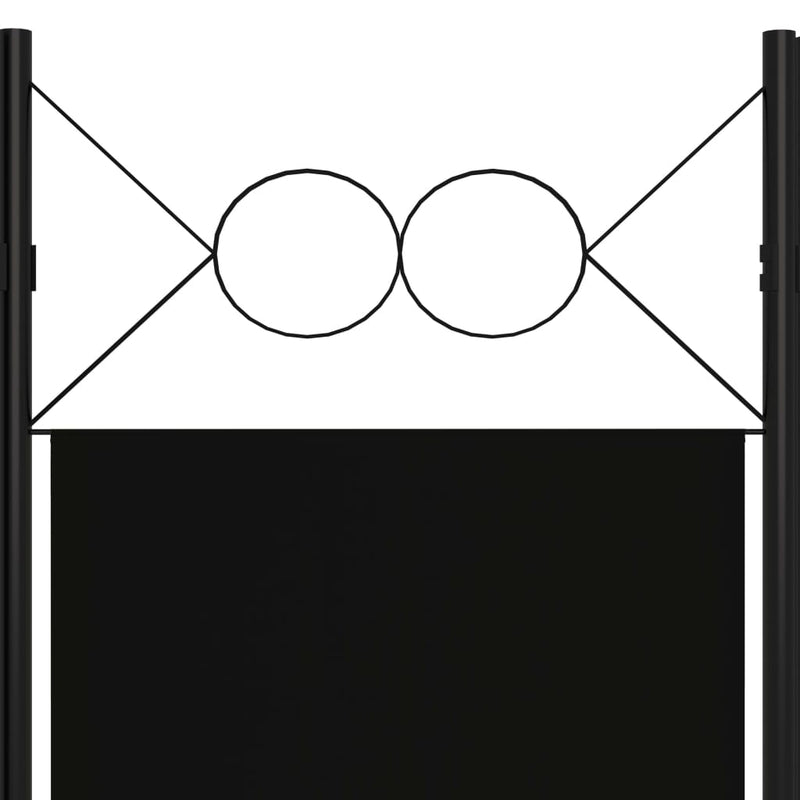 Romdeler med 6 paneler svart 240x180 cm