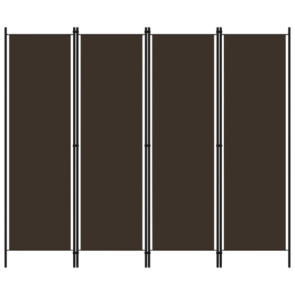 Romdeler 4 paneler brun 200x180 cm