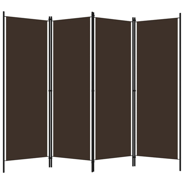 Romdeler 4 paneler brun 200x180 cm