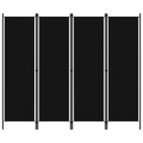 Romdeler 4 paneler svart 200x180 cm