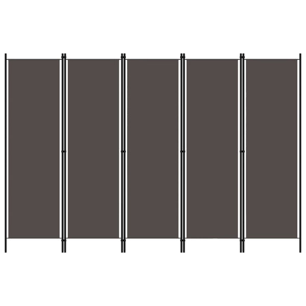 Romdeler med 5 paneler antrasitt 250x180 cm