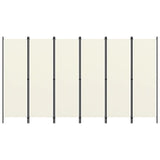 Romdeler med 6 paneler kremhvit 300x180 cm