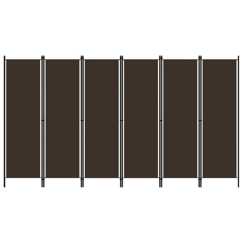 Romdeler med 6 paneler brun 300x180 cm