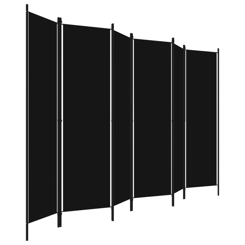 Romdeler med 6 paneler svart 300x180 cm