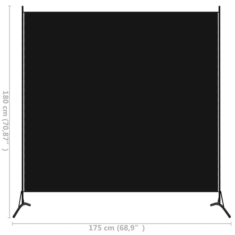 Romdeler 1 panel svart 175x180 cm