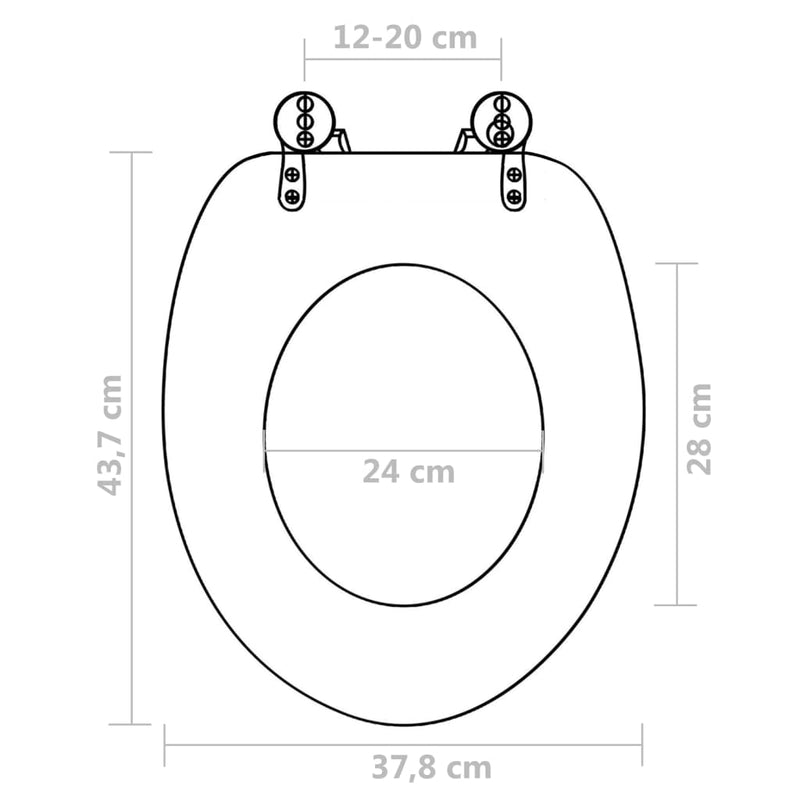 WC Toalettsete med lokk MDF pingvindesign