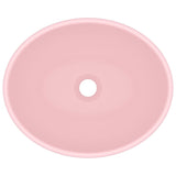 Luksuriøs servant ovalformet matt rosa 40x33 cm keramisk