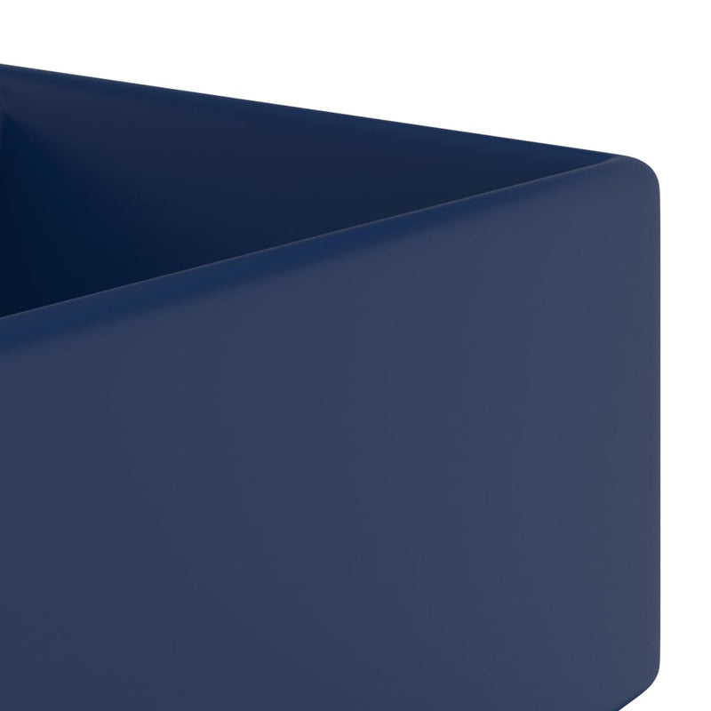 Luksuriøs servant overløp firkantet mørkeblå 41x41 cm keramisk