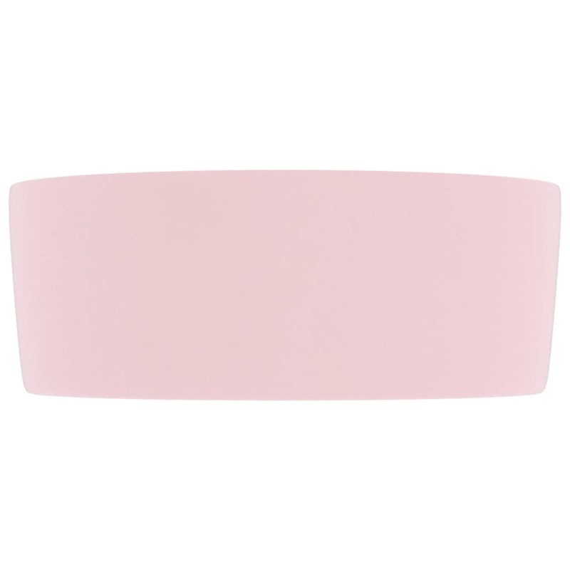Luksuriøs servant rund matt rosa 40x15 cm keramisk