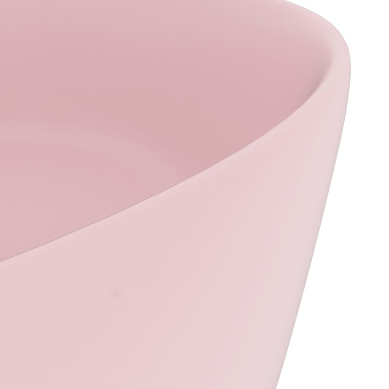 Luksuriøs servant rund matt rosa 40x15 cm keramisk