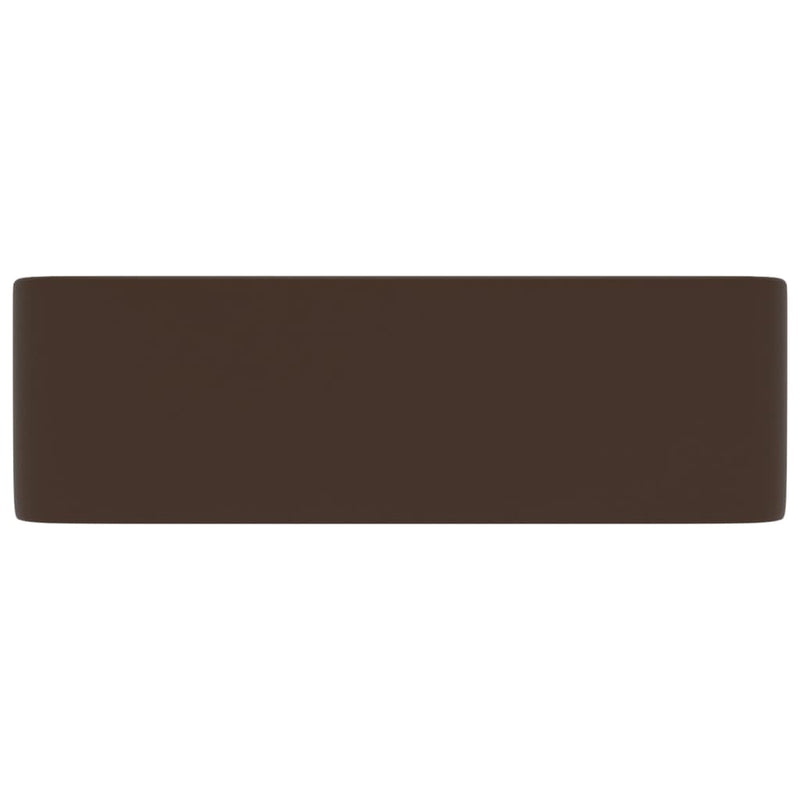 Luksuriøs servant matt mørkebrun 41x30x12 cm keramisk