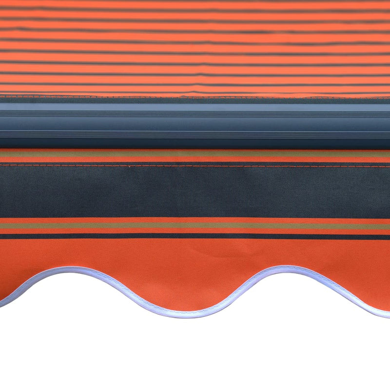 Manuell uttrekkbar markise med LED 350x250 cm oransje og brun