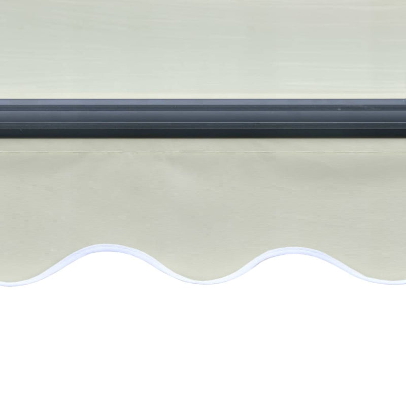 Uttrekkbar markise med vindsensor og LED 400x300 cm kremhvit