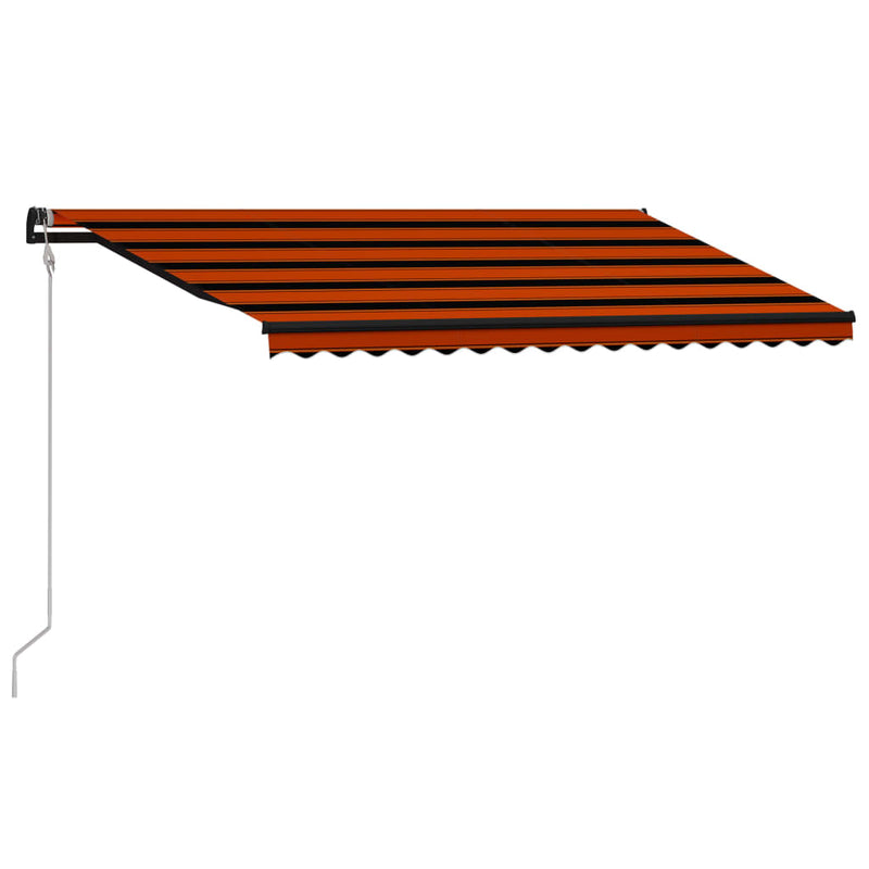 Uttrekkbar markise med vindsensor LED 400x300cm oransje og brun
