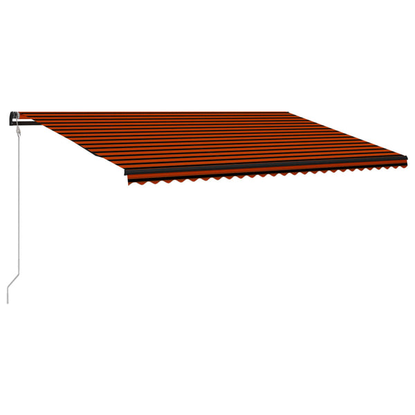 Uttrekkbar markise med vindsensor LED 600x300cm oransje og brun