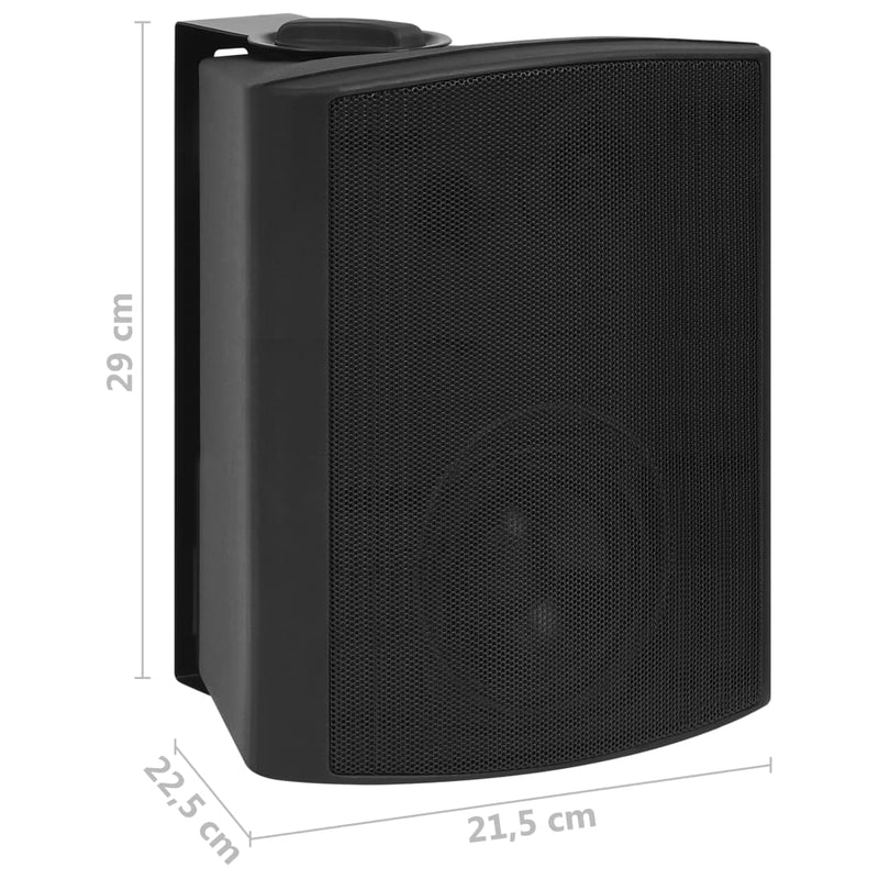 Vegghengte stereohøyttalere 2 stk svart innendørs utendørs 120W