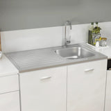Kjøkkenvask med avrenning sølv 1000x600x155 mm rustfritt stål