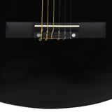 Klassisk gitar nybegynnere og barn med veske svart 1/2 34" lind