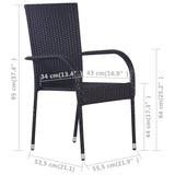 Stablestoler 4 stk polyrotting svart