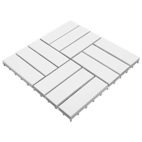 Terrassebord 10 stk hvit 30x30 cm heltre akasie