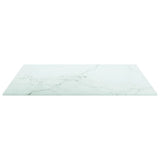 Bordplate hvit 50x50 cm 6 mm herdet glass med marmor design