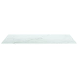 Bordplate hvit 100x62 cm 8 mm herdet glass med marmor design