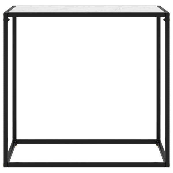 Konsollbord hvit 80x35x75 cm herdet glass