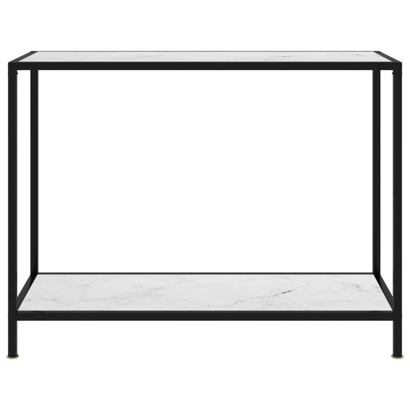 Konsollbord hvit 100x35x75 cm herdet glass