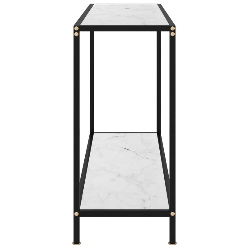 Konsollbord hvit 120x35x75 cm herdet glass