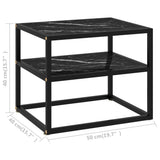 Konsollbord svart 50x40x40 cm herdet glass