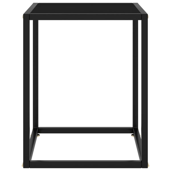 Salongbord svart med svart glass 40x40x50 cm