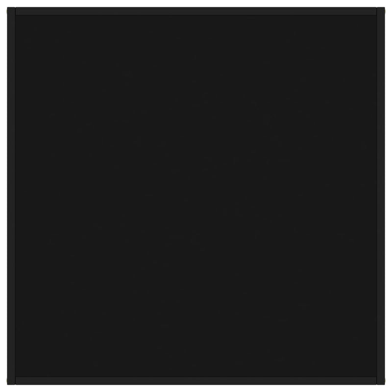 Salongbord svart med svart glass 90x90x50 cm