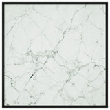Salongbord svart med hvitt marmorglass 90x90x50 cm