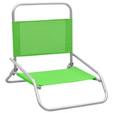Sammenleggbare strandstoler 2 stk grønn stoff