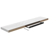 Flytende vegghyller 4 stk høyglans hvit 120x23,5x3,8 cm MDF